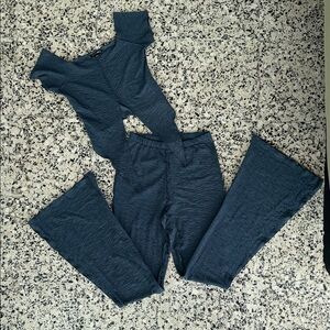 Fashion Nova Blueish-Gray Lightweight 2 Piece Outfit